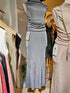 Women Stylist Cowl Neck Runched Sleeveless Top With Mermaid Long Skirts